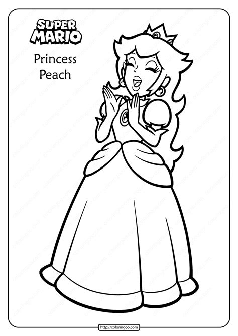 printable princess peach  coloring page super mario coloring