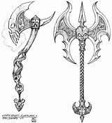 Warcraft Axe Knight Weapon Axes Runeblade Espada Armas Espadas Wrath Scythe Undertaker Creativeuncut Bocetos sketch template
