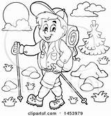 Hiking Clipart Poles Lineart Boy Illustration Happy Visekart Royalty Vector Clip sketch template