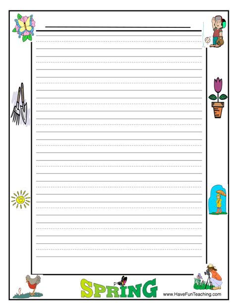 printable spring themed writing paper printable templates