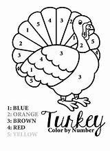 Turkey Coloring Number Color Sheets Pages Printable Print Use sketch template