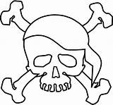 Coloring Pirate Skull Symbol Terrifying sketch template