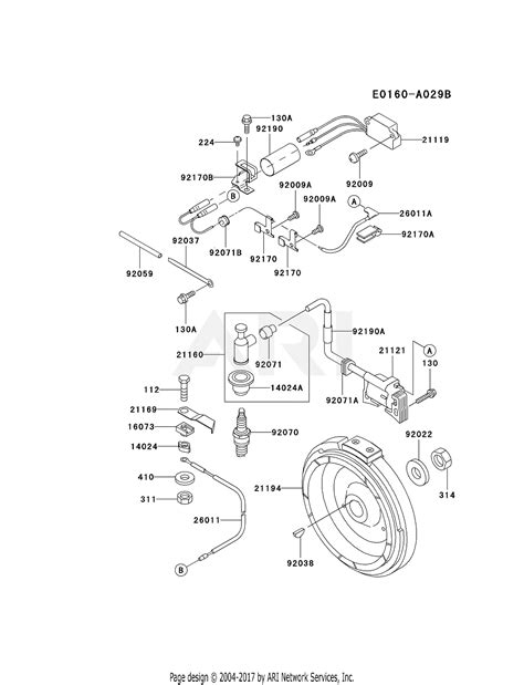 kawasaki fed   stroke engine fed parts diagram  electric equipment