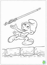Coloring Dinokids Smurfs Pages Close sketch template