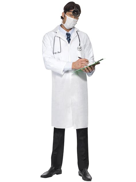 adults doctor costume mens lab coat fancy dress medical scientist