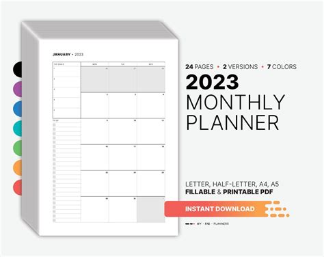planner lettering  month calendar monthly planner printable