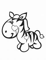 Zebra Cute Pages Clipart Baby Coloring Kids Library Colouring sketch template