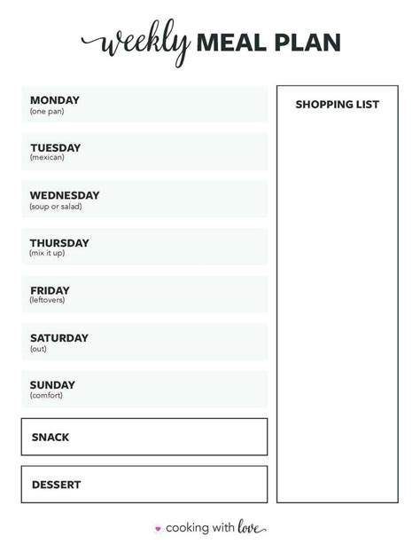 day meal plan template