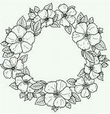 Spring Wreath Flower Coloring Pages Wreaths sketch template