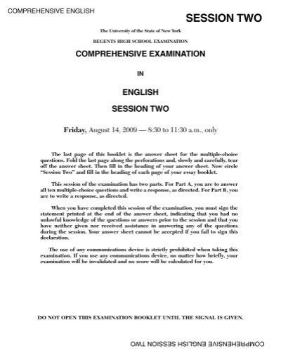 comprehensive english examination