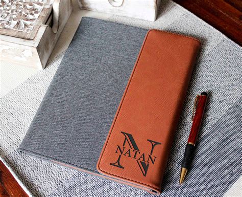 personalized leatherette canvas portfolios personalized notepad