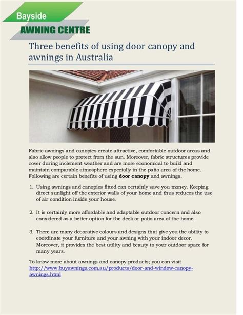 benefits   door canopy  awnings