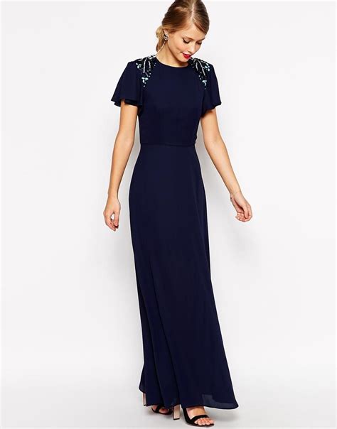 asos asos sleeved embellished maxi dress  asos evening dresses  sleeves ball gowns