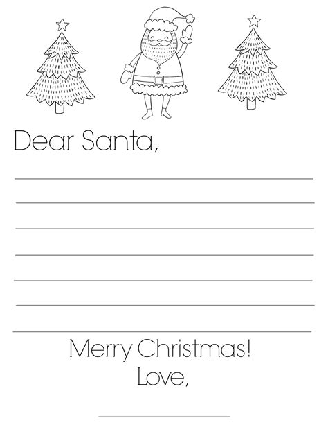 printable dear santa letters