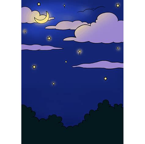 draw  night sky  easy drawing tutorial night sky