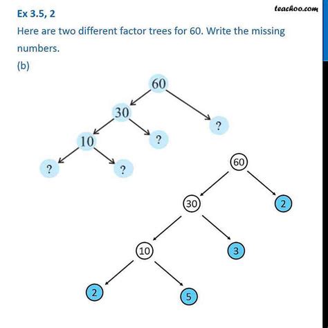 factor trees   write missing