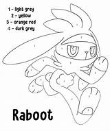 Pokemon Raboot Coloring Number Color Pages Gen Region Galar Choose Board sketch template