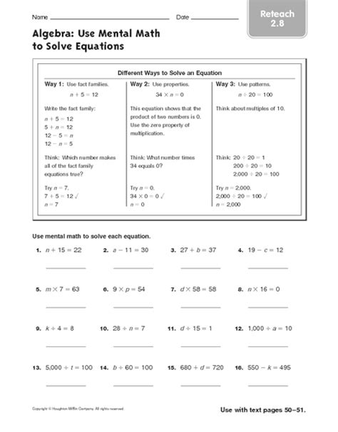 grade solving equations worksheets  grade printable worksheets