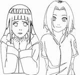 Hinata Naruto Colorear Haruno Hyuga Wonder sketch template