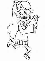 Gravity Falls Afraid Mabel Pines Coloring sketch template