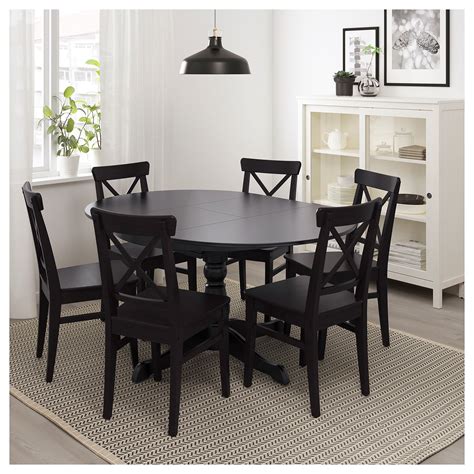 ikea ingatorp extendable table black black dining room table