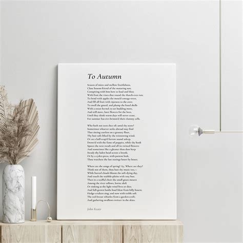 to autumn by john keats poem canvas print poetry print t etsy