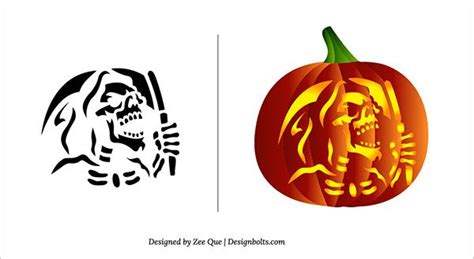 10 Free Halloween Scary Pumpkin Carving Patterns And Stencils