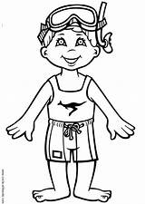 Coloring Pages Swim Swimming Clipart Suit Boy Library Colouring sketch template
