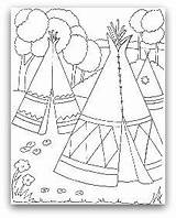 Coloring Teepee Tipi Tent Wigwam Indian Indians Kids Pages American Printable Make Sheets Native Color Fun Template Stuff Wigwams Tepee sketch template