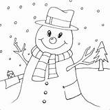 Blank Coloring Snowman Pages sketch template