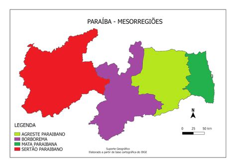 mapa mesorregioes da paraiba