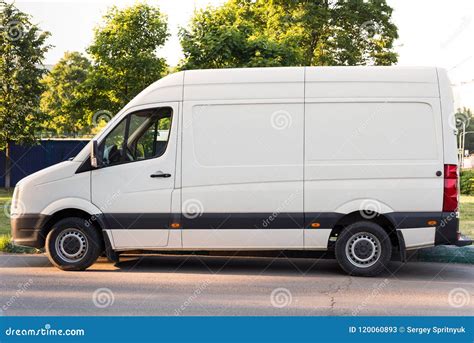 parked white cargo transport  business stock image image  object