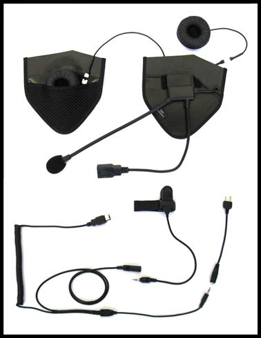 sierra electronics imc motorcom  helmet headset push  talk harness   cb