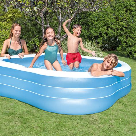 intex swim center backyard inflatable play swimming pool  family