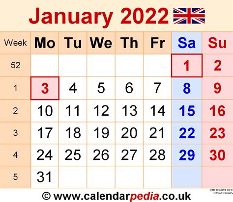 calendar january  uk  excel word   templates