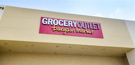 grocery outlet bargain market sign editorial stock photo image  building baby