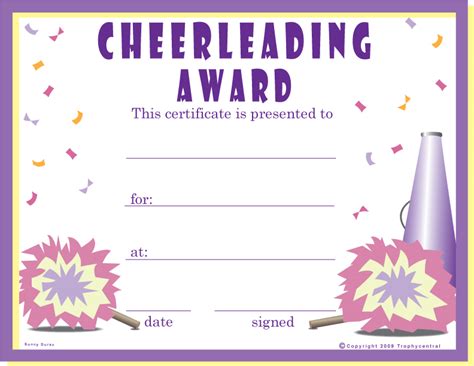 cheerleader certificates certificate  cheerleader