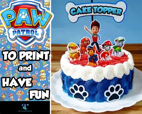 paw patrol cake topper decor cupcake decoration etsy birthday cake