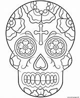 Calavera Skull Coloring Sugar Pages Printable sketch template