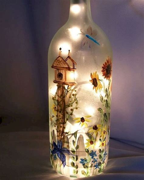 40 Fantastic Diy Wine Bottle Crafts Ideas With Lights Painted Wine