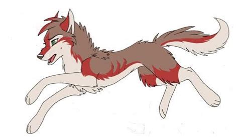 Brown And White Wolf Pup Teenager Anime Wolves