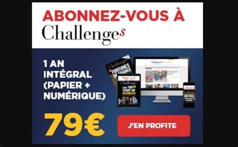 offre abonnement magazine challenges    abonnement papier  numerique  tablette archos