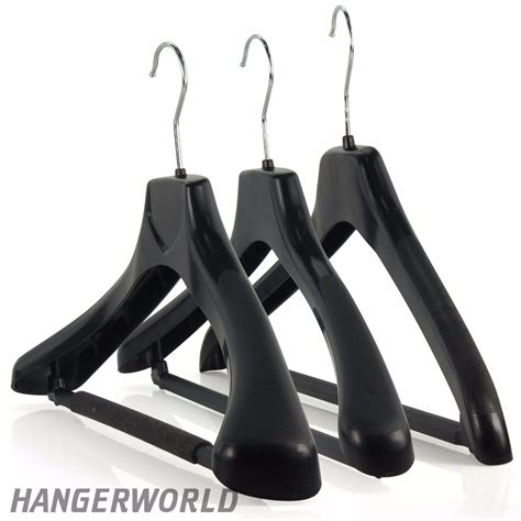hangerworld cm strong black plastic suit hangers clothes coat trouser bar ebay