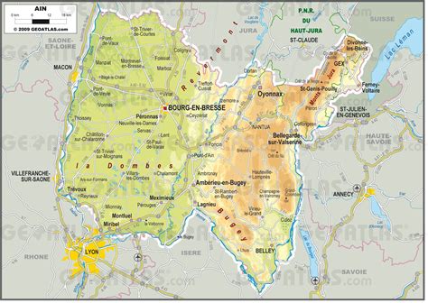 carte de lain ain carte du departement  villes sites touristiques