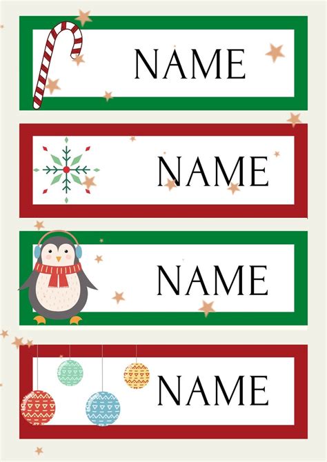 editable christmas  tags printable classroom nametags etsy