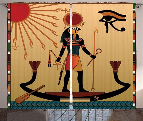 Ancient God Sun Ra Egyptian Faith Cultural Pagan Art Print Curtain 2