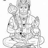 Rama Hanuman sketch template