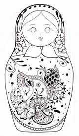 Coloring Doll Russian Pages Dolls Nesting Matryoshka Para Kids Adult Printable Sketch Coloriage Colorear Paper Matroschka Template Colouring Russia Embroidery sketch template