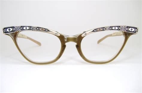 vintage 1950s 1960s liberty cat eye eyeglasses unique design vintage
