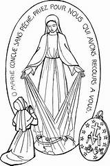 Coloring Medal Miraculous Catholic Pages Sundial Catherine La Bernadette St Colouring Laboure Sainte Sketchite Jesus Mary Médaille Dessin Coloriage January sketch template